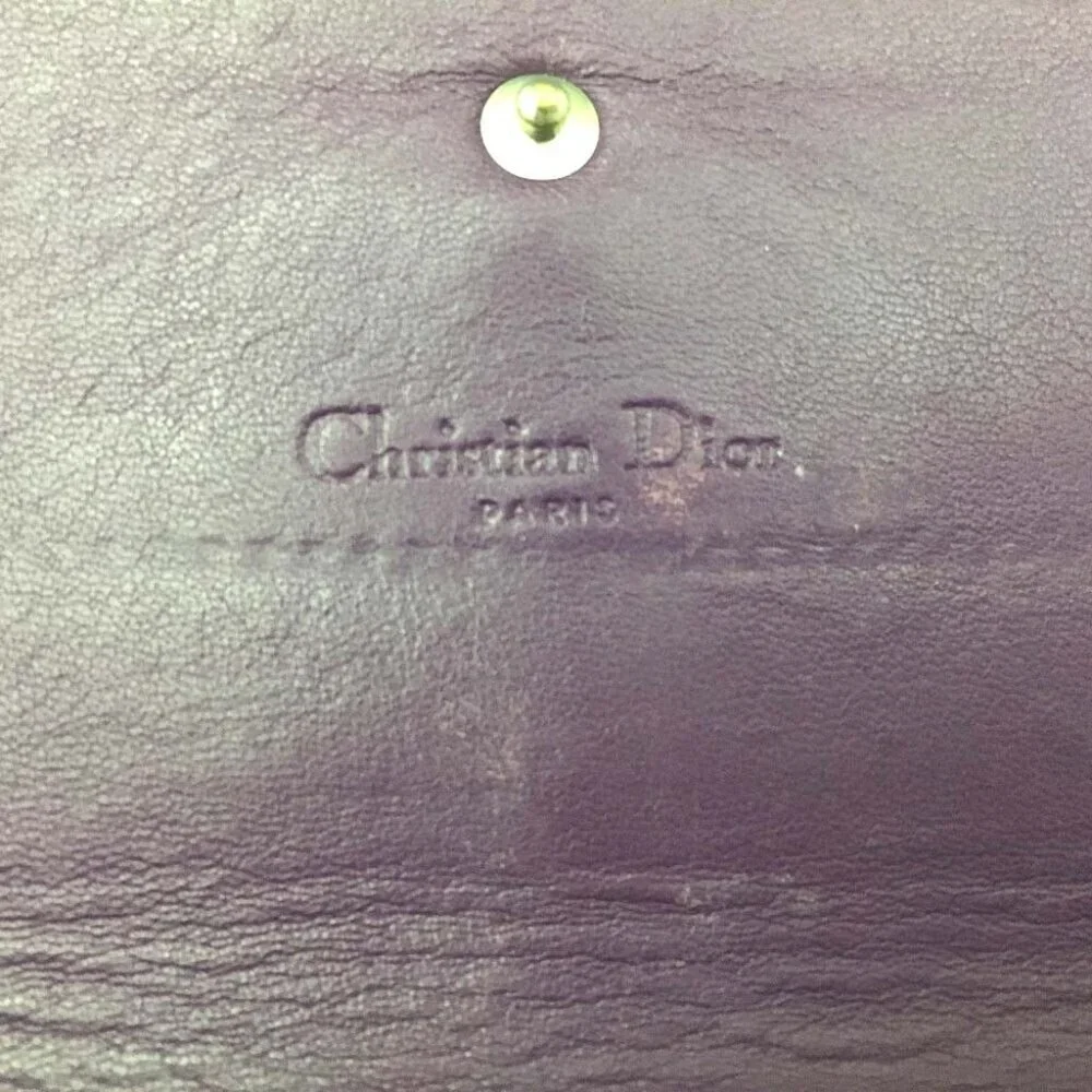 Christian Dior CD Logo Enamel Patent Leather Long Bifold Wallet /6R1625